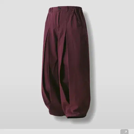 [BUNJANG] Anglan Wing Tuck Balloon Pants Burgundy / 앵글런 wing tuck balloon pants 버건디