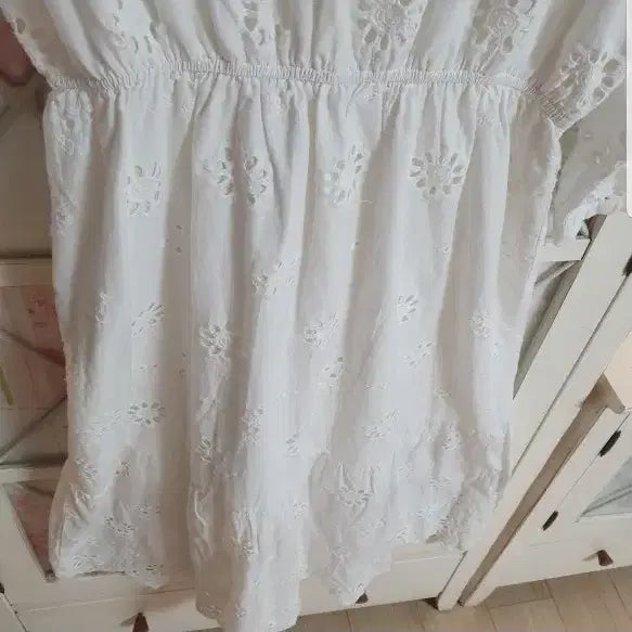 [BUNJANG] Punch Lace White Long Dress / 펀칭 레이스 화이트 롱원피스/55-정66