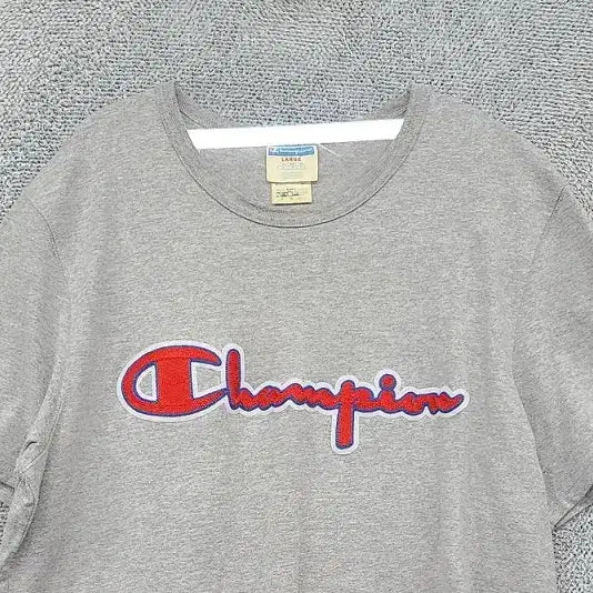 [BUNJANG] Champion Printing Light Grey T-Shirt LARGE / 챔피온 프린팅 라이트 그레이 반팔티 LARGE