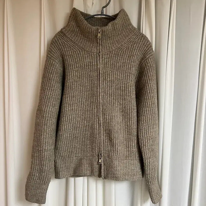 [BUNJANG] Common Unique Two-Way Zip-Up Cardigan Light Brown / 커먼유니크 투웨이 집업가디건 라이트브라운