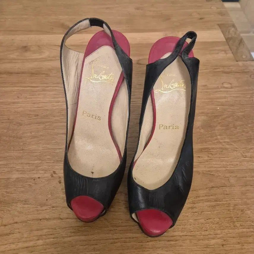 [BUNJANG] Christian Louboutin Black Open Toe Heel Slingback / 크리스찬 루부탱 블랙 오픈토 힐 슬링백