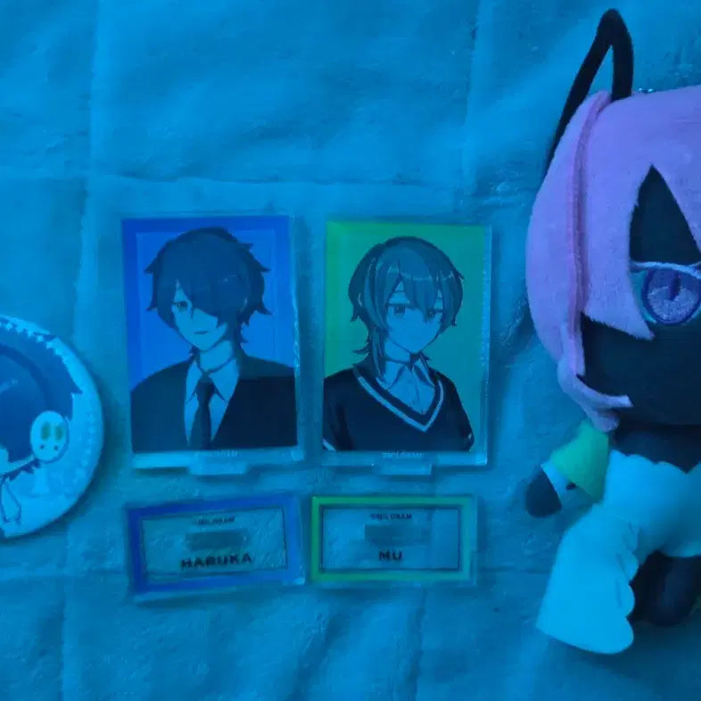 [BUNJANG] MILGRAM Haruka Muu Acrylic Stand &amp; Can Badge Bundle Set / (일괄)하루카 무우 아크스 캔뱃지 일괄 밀그램 MILGRAM