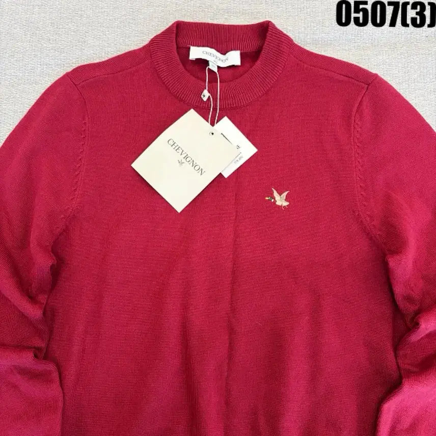 [BUNJANG] Chevignon Red Knit Top Size 90 / Chevignon 쉐비뇽 레드 니트 탑 90 0507