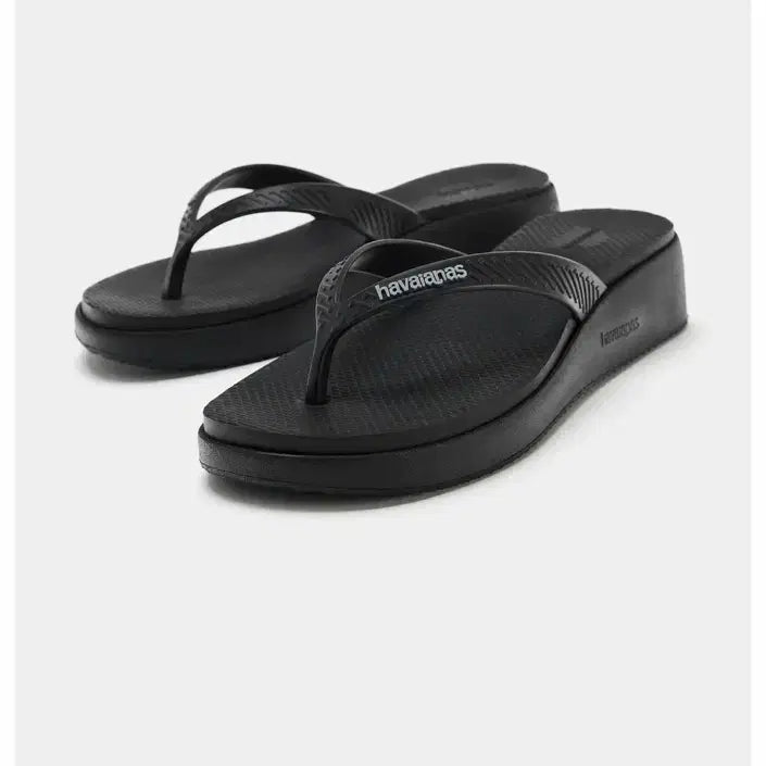 [BUNJANG] Zara x Havaianas Platform Flip-Flops Black 38 / 자라x하바이아나스 플랫폼 쪼리 블랙 38