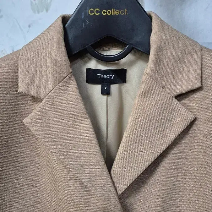 [BUNJANG] Theory 2022 Beige Short Jacket + Wide Pants Set / 띠어리 2022년   정장셋업 ( 숏자켓 +와이드.바지)