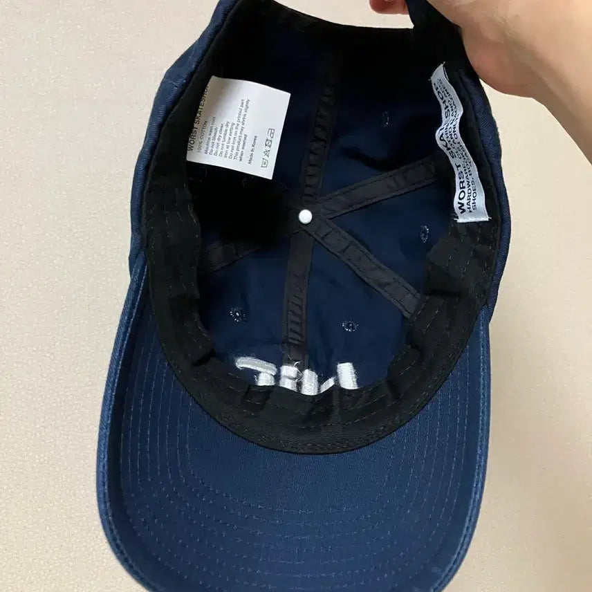 [BUNJANG] Worst Skate Shop Navy Cotton Ball Cap / 워스트스케이트샵 네이버 볼캡 캡 모자