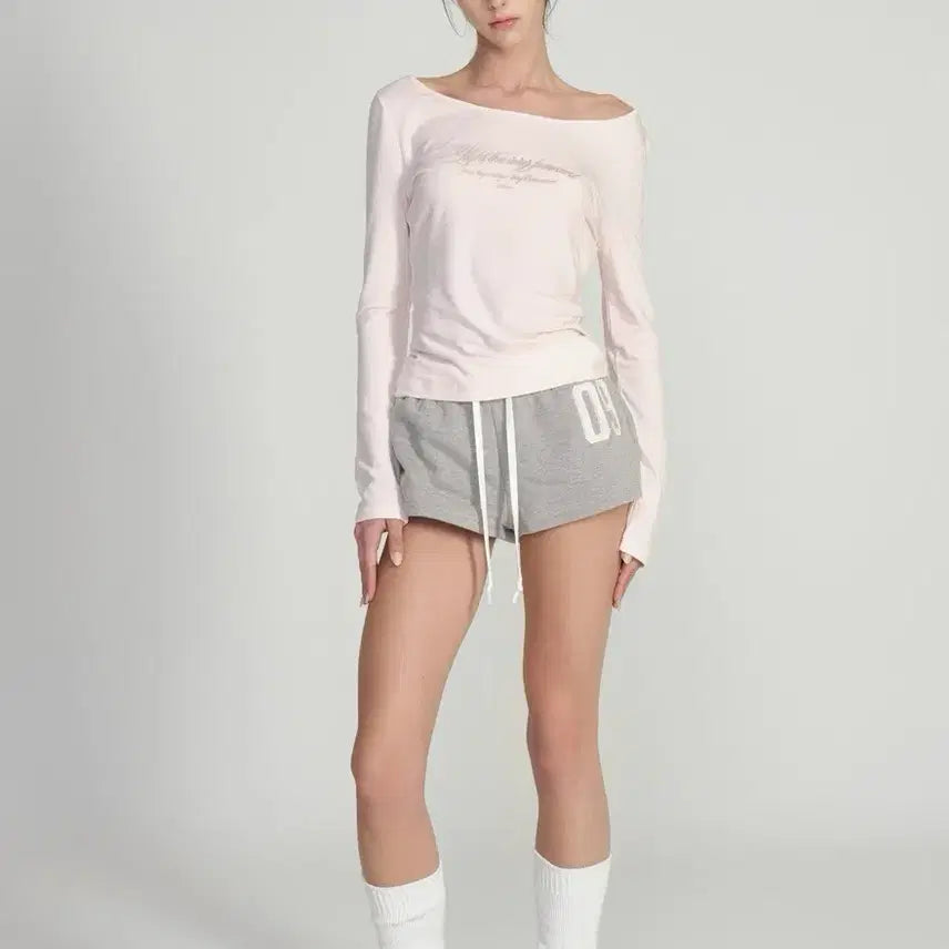 [BUNJANG] Kleesier 09 Numbering Shorts Gray/Pink / 새상품) 클리시어 09 넘버링 쇼츠 gray/pink kleesier