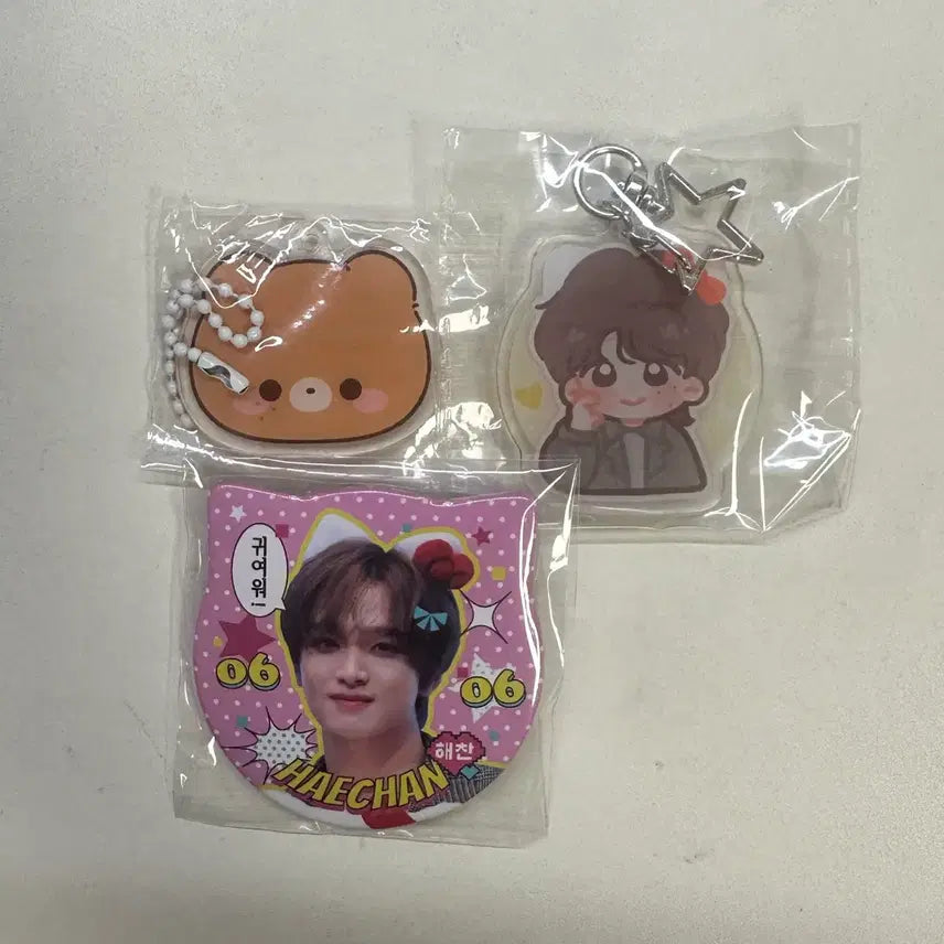 [BUNJANG] NCT Haechan Birthday Cafe Keyring Bundle Set, Badge Bundle Set / 엔시티 해찬 생카 키링 , 뱃지 일괄 양도
