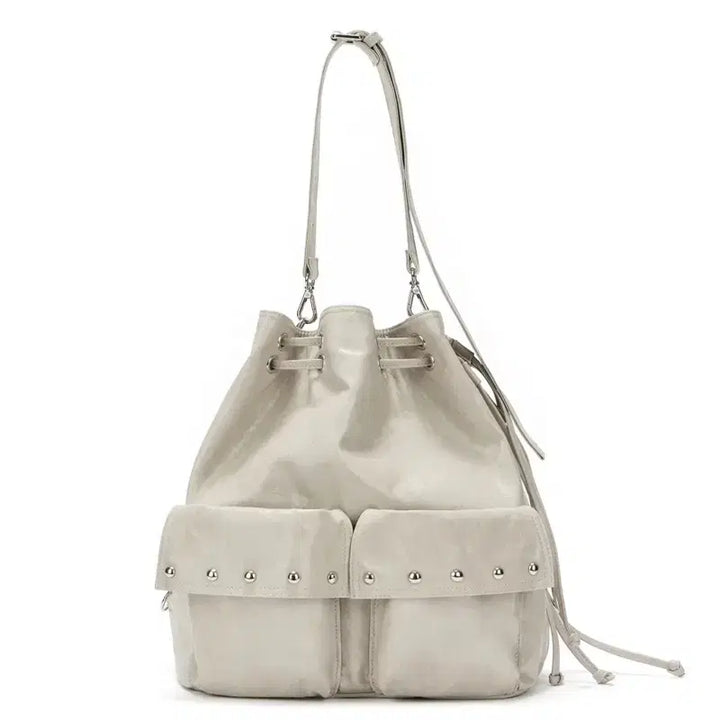 [BUNJANG] DEINET 5-Way Studded Pocket Multi Bag - Beige / 다이닛 DEINET 5웨이 스터드 포켓 멀티백 베이지
