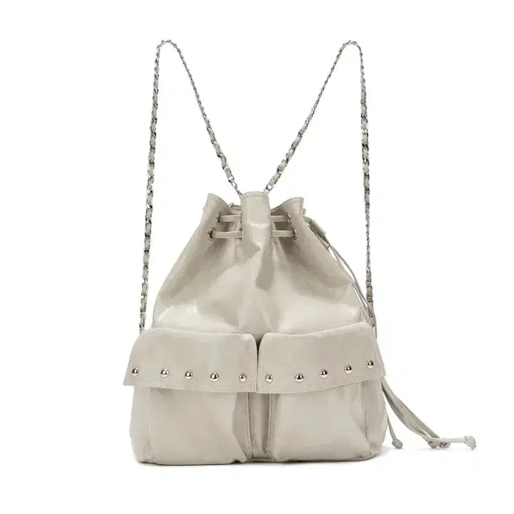 [BUNJANG] DEINET 5-Way Studded Pocket Multi Bag - Beige / 다이닛 DEINET 5웨이 스터드 포켓 멀티백 베이지