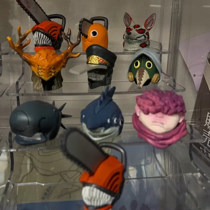 [BUNJANG] Chainsaw Man Head Collection Figure Gacha Full Set (No Paper Stands) / (희귀)체인소맨 헤드 컬렉션 피규어 가챠 풀세트 (종이 받침대 없음