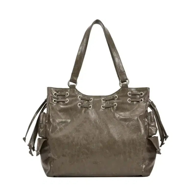 [BUNJANG] DEINET New Stud String Big Bag Khaki / 다이닛 DEINET 뉴 스터드 스트링 빅백 카키