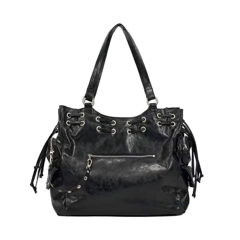 [BUNJANG] DEINET New Stud String Big Bag Black / 다이닛 DEINET 뉴 스터드 스트링 빅백 블랙