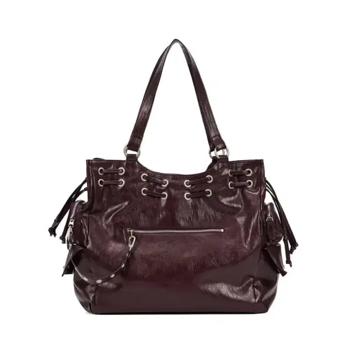 [BUNJANG] DEINET New Stud String Big Bag Burgundy / 다이닛 DEINET 뉴 스터드 스트링 빅백 버건디
