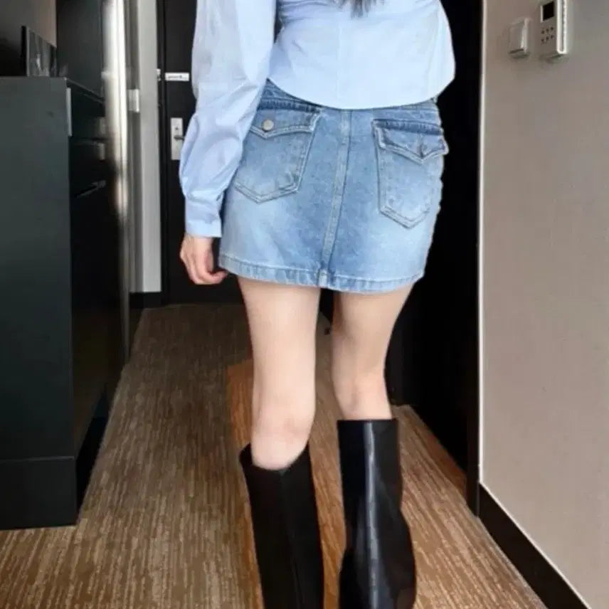 [BUNJANG] Pocket Denim Skirt S / 포켓 데님 청스커트 S