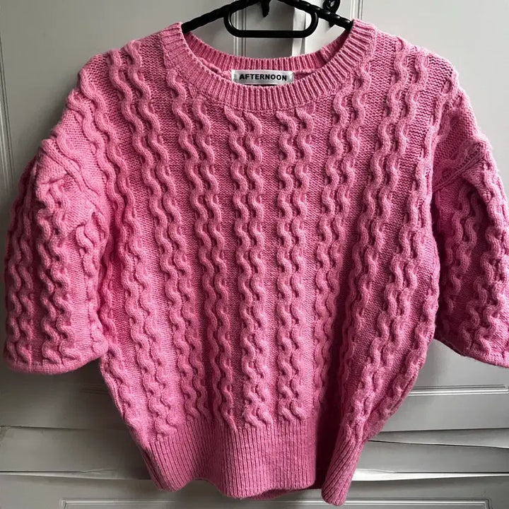 [BUNJANG] Byciny Twisted Half-Knit Sweater (New) / 바이씨니 꽈배기반팔니트 판매(새상품)