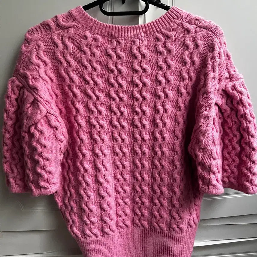 [BUNJANG] Byciny Twisted Half-Knit Sweater (New) / 바이씨니 꽈배기반팔니트 판매(새상품)