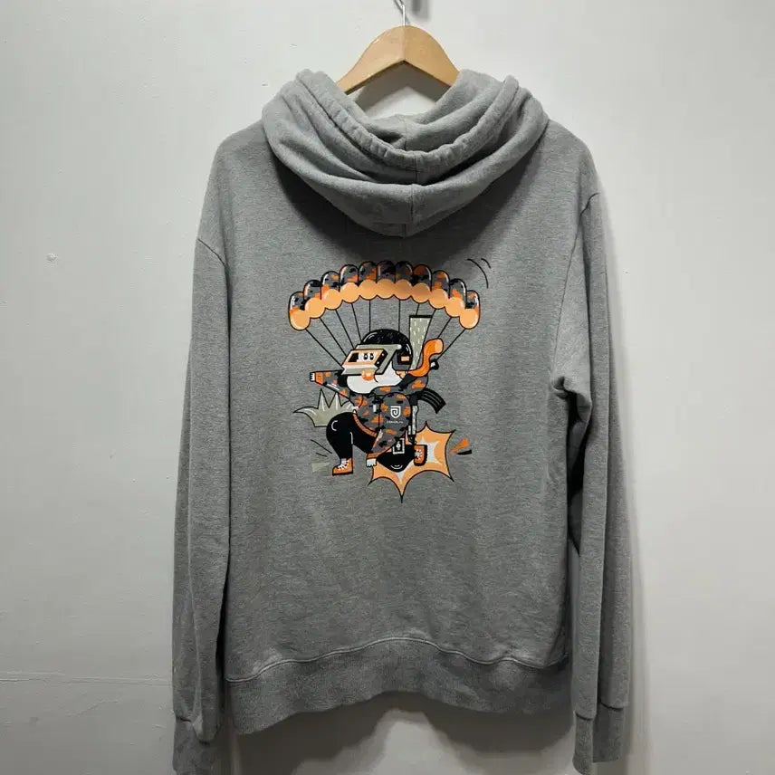 [BUNJANG] PUBG Collaboration Hooded Sweatshirt Grey XL / 펍지 배그 후드 그레이 후드티 XL 콜라보