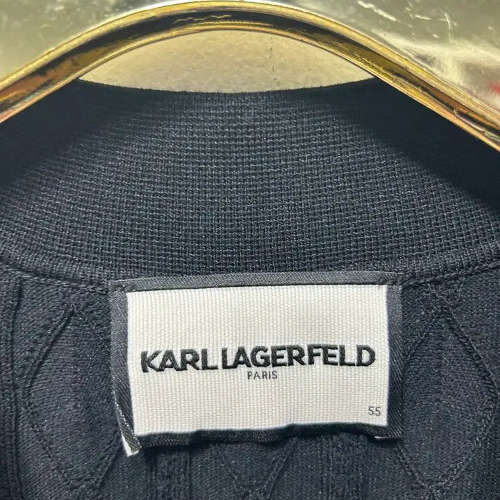 [BUNJANG] Karl Lagerfeld Black Short Sleeve Cable Knit Top / 칼 라거펠트 케이블 니트 블랙 반팔 55
