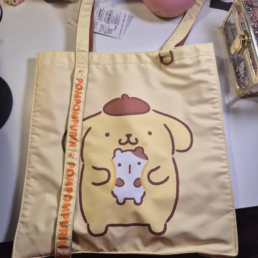 [BUNJANG] Sanrio Pompompurin Yellow Tote Bag / 미사용)산리오 폼폼푸린 옐로우 토트백