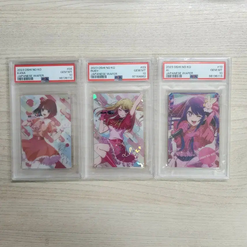 [BUNJANG] Oshi no Ko Ruby Kanna Set (3 Types) PSA 10 Wafer Cards / 최애의 아이 웨하스카드 루비 카나 아이 3종 psa10