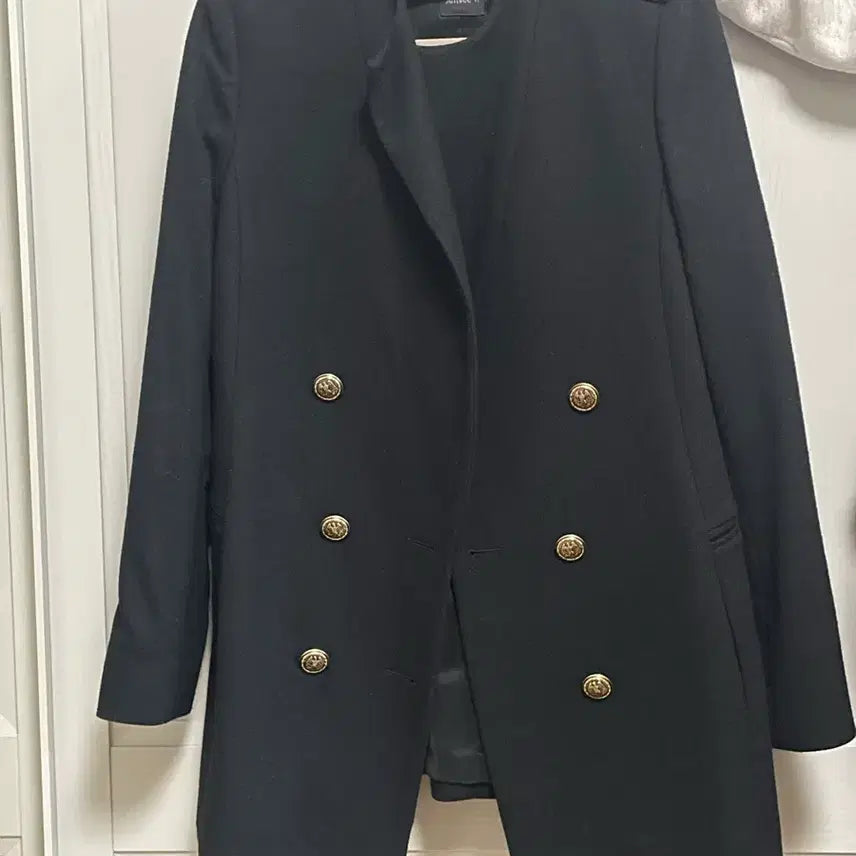 [BUNJANG] Anivee F Black Double Button Jacket / 모 78% Anivee f 블랙 더블 버튼 자켓
