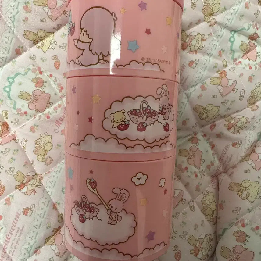 [BUNJANG] Sanrio Little Twin Stars 3-Tier Round Storage Container / 산리오 키키라라 3단 원형 보관함