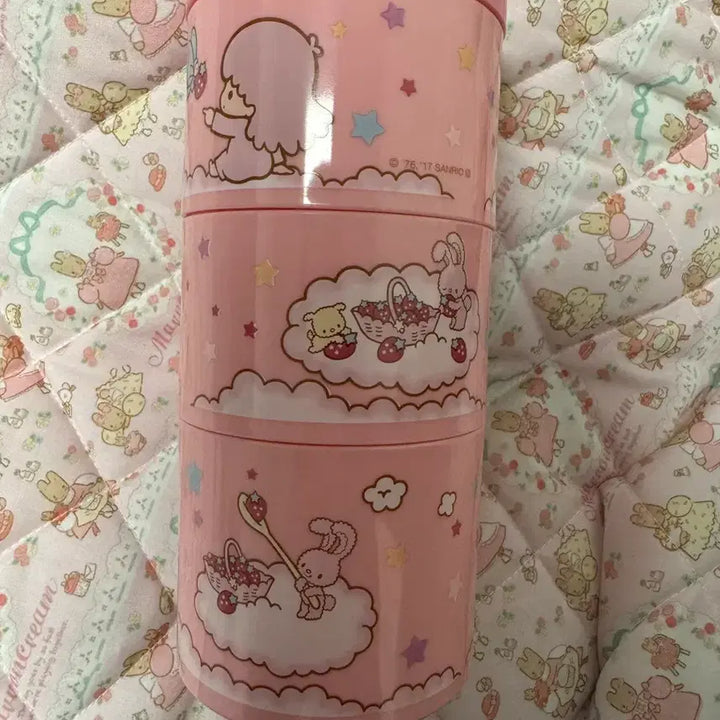 [BUNJANG] Sanrio Little Twin Stars 3-Tier Round Storage Container / 산리오 키키라라 3단 원형 보관함