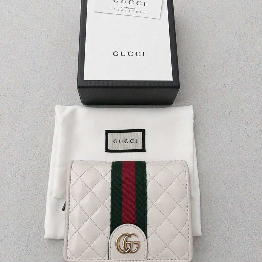 [BUNJANG] Gucci Ophidia GG Bi-fold Wallet White / 구찌 오피디아 GG 화이트  반지갑
