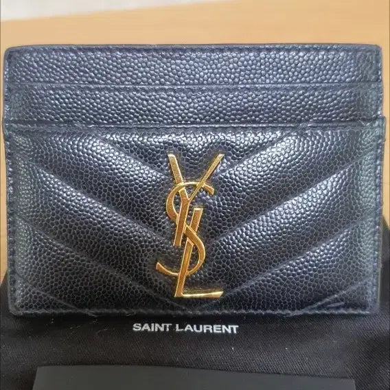 [BUNJANG] Saint Laurent Gold Monogram Card Holder Wallet / 입생로랑 생로랑 카드지갑/지갑 금장 정품A급(감정O)
