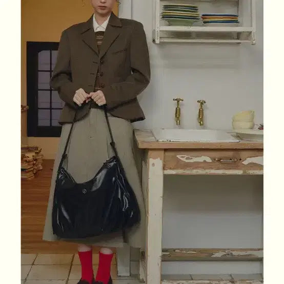 [BUNJANG] HEELEY Goody Nine Pocket Big Bag Black / 히어리 구디 나인 포켓 빅백 블랙
