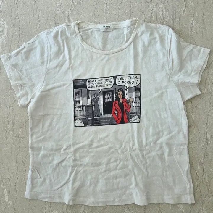 [BUNJANG] RE/DONE White Comic Print T-Shirt / RE/DONE 화이트 코믹 프린트 티셔츠