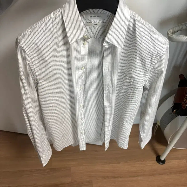 [BUNJANG] Union Blue Stripe Shirt Black M / 유니온블루 desk office 스트라이프셔츠 블랙 M