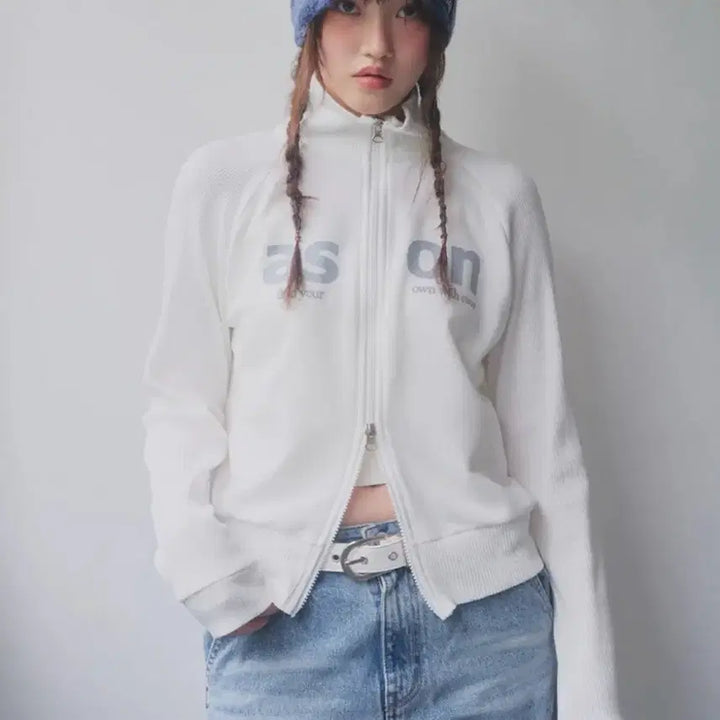 [BUNJANG] AZON Salt Zip-up White / 애즈온 솔트 집업 화이트 (새상품)