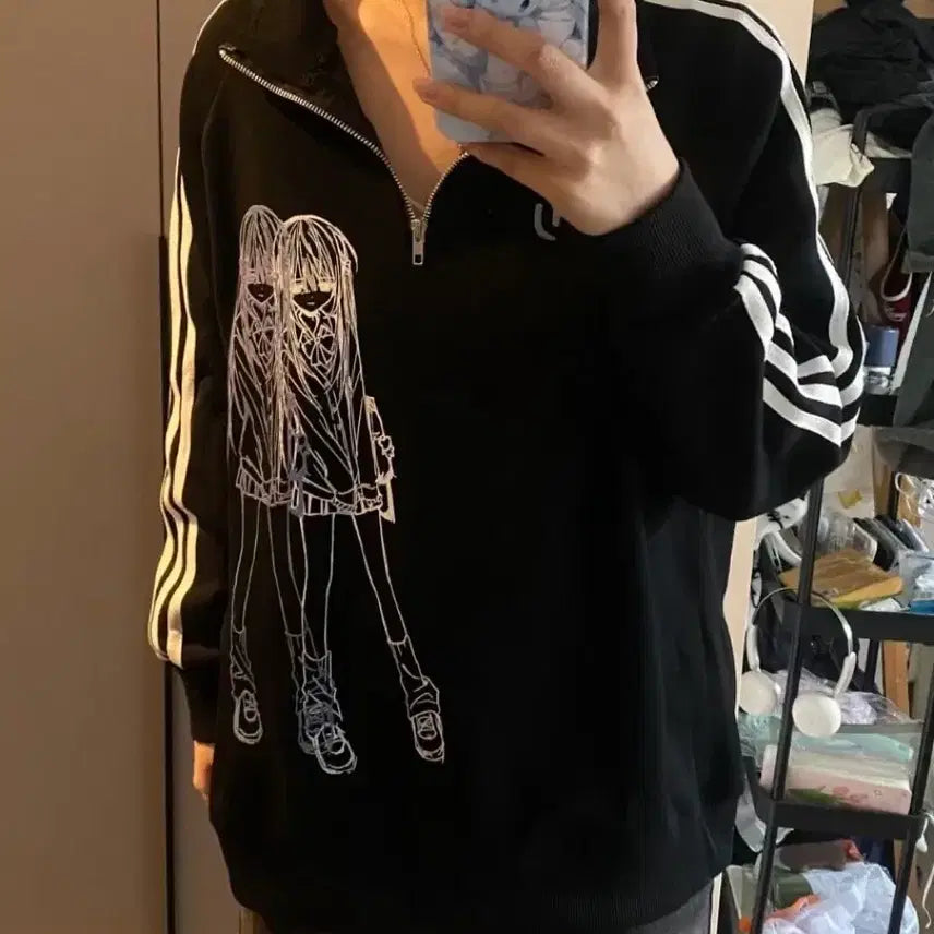 [BUNJANG] Gothic Daily Hoodie (2 Colors) / 서브컬처 고딕 데일리 후드티(2컬러)