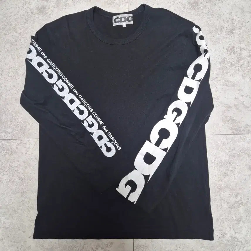 [BUNJANG] CDG Long Sleeve Black T-Shirt L / 꼼데가르송 cdg 롱슬리브 블랙
