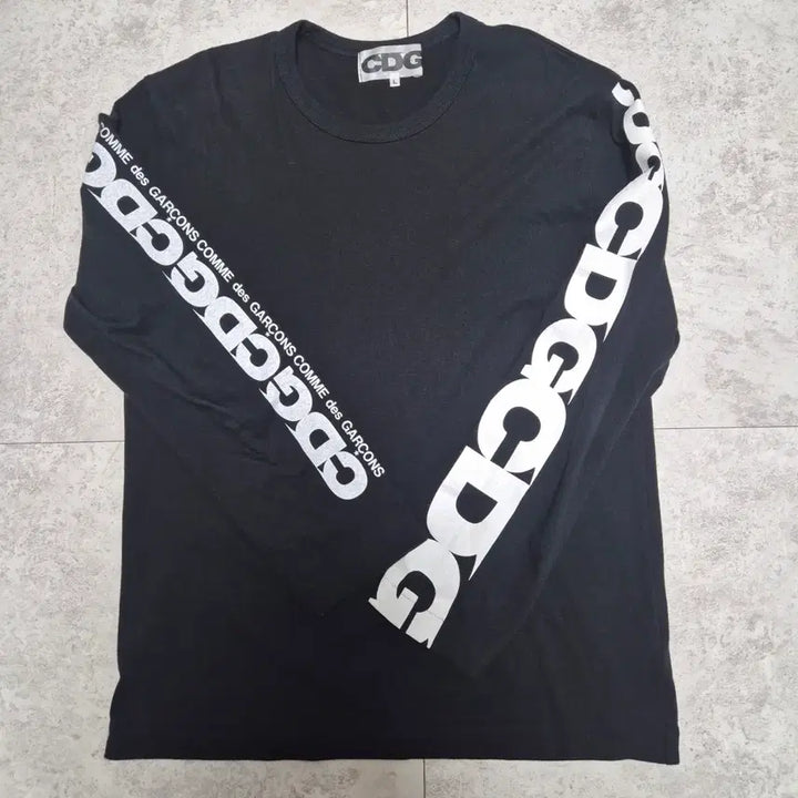 [BUNJANG] CDG Long Sleeve Black T-Shirt L / 꼼데가르송 cdg 롱슬리브 블랙