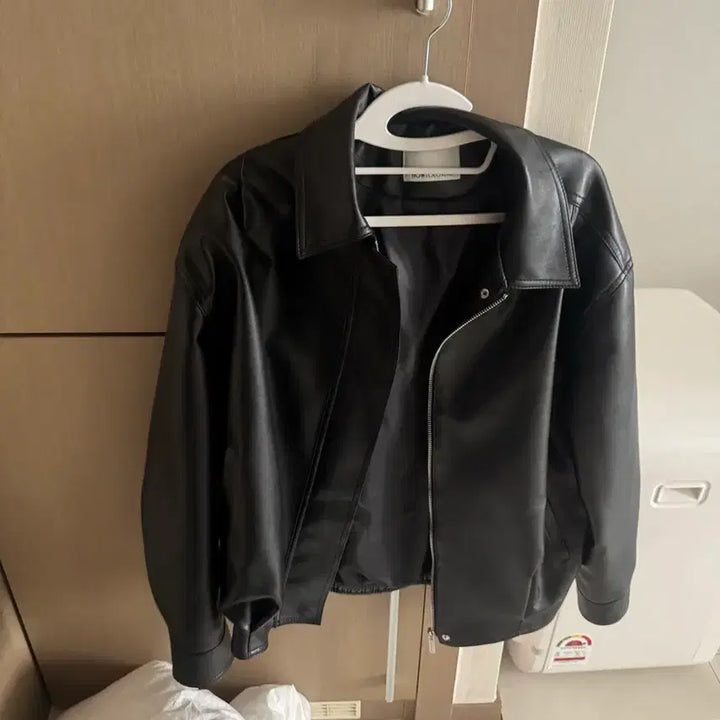 [BUNJANG] Black Leather Rider Jacket / 블랙 레더 라이더 자켓
