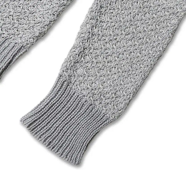 [BUNJANG] Cruciani Gray Summer Round Neck Knit Sweater / 크루치아니 [Cruciani] 그레이 섬머 라운드 니트 이탈리아 스웨터