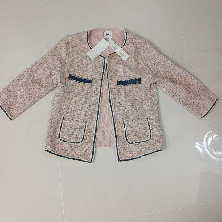 [BUNJANG] Stripe&amp;n Pink Tweed Jacket / 스트라이프앤 엔 분홍색 트위드 자켓 새상품