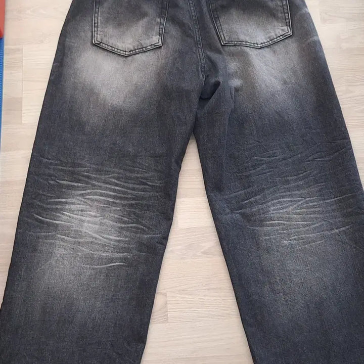 [BUNJANG] Branded 1702 Max Wide Washed Jeans / 브랜디드 1702 블랙 맥스와이드 워싱진