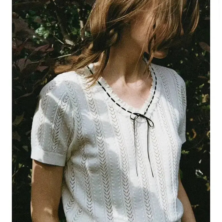 [BUNJANG] Sienne Margaret Ribbon Knit (Ivory) / 시엔느 마가렛 리본 니트 아이보리 margaret ribbon knit