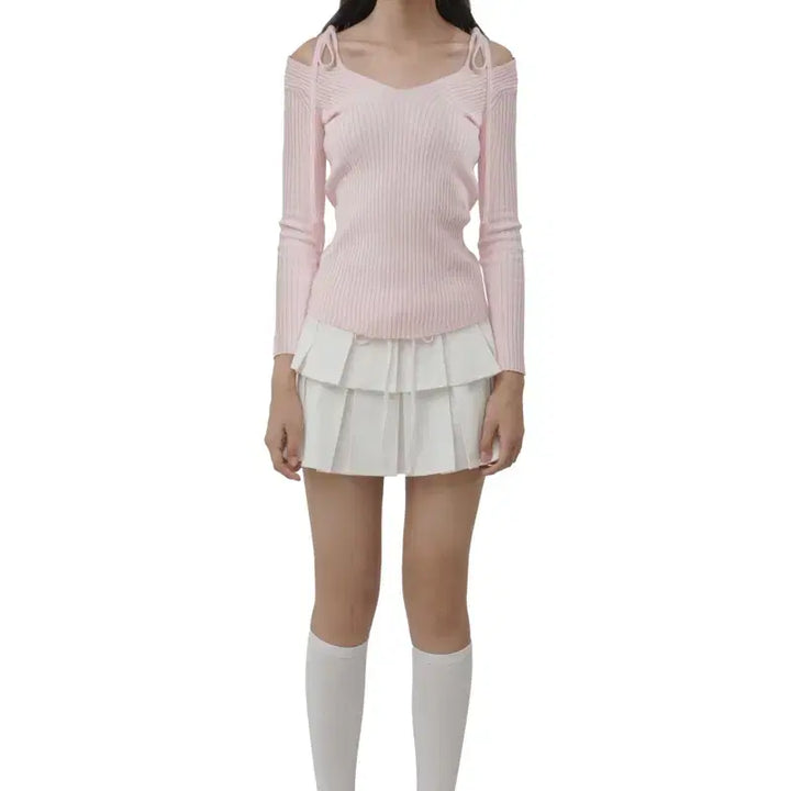 [BUNJANG] Kleesier Eclair Ribbon Knit Pink / 클리시어 kleesier 에클레어 리본 니트 핑크