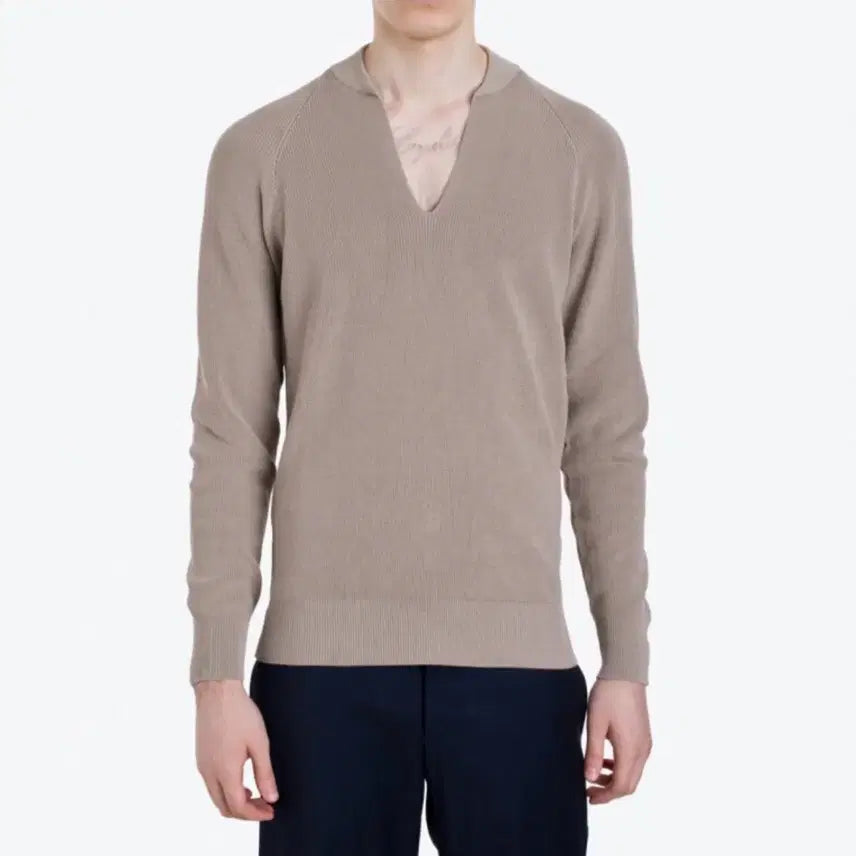 [BUNJANG] Maison Margiela Open Neck Knit Cocoa / 메종 마르지엘라 오픈넥 니트 코코아
