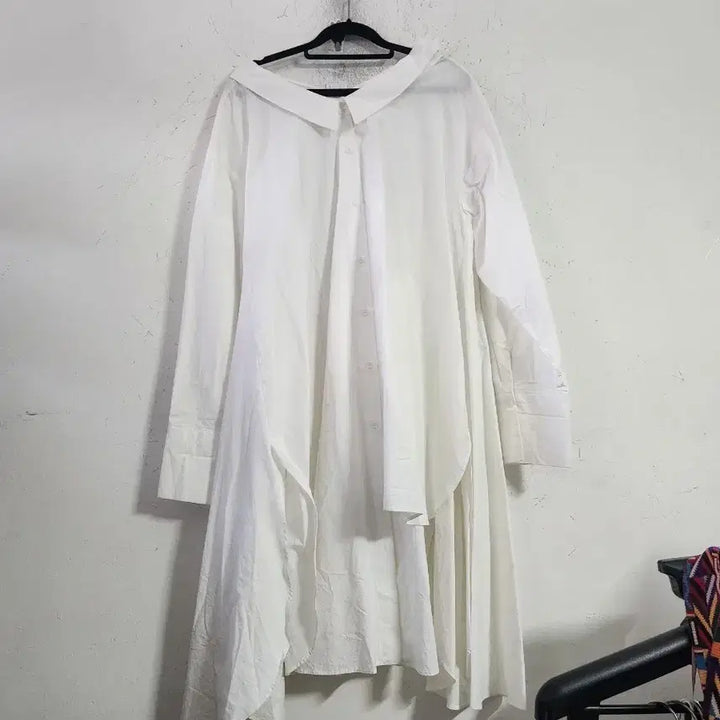 [BUNJANG] White Long Shirt Dress / 화이트 롱 셔츠 원피스