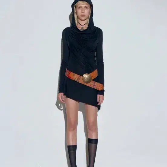 [BUNJANG] Sculptor Two Way Draped Hoodie Washed Black / 스컬프터 Two Way Draped Hoodie Washed Black