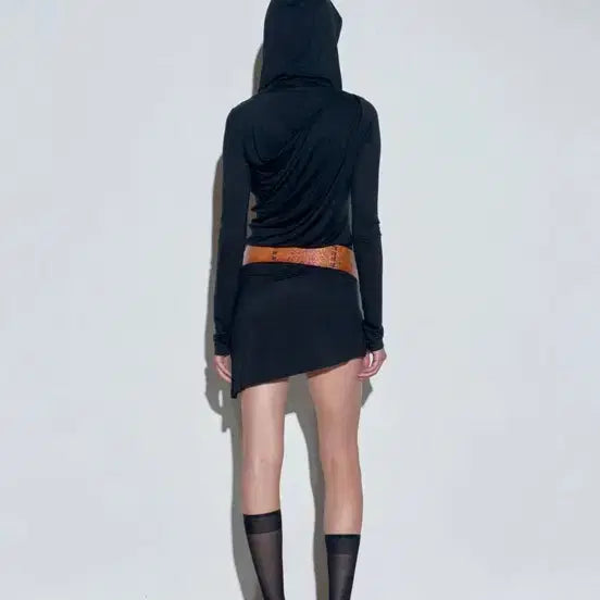 [BUNJANG] Sculptor Two Way Draped Hoodie Washed Black / 스컬프터 Two Way Draped Hoodie Washed Black