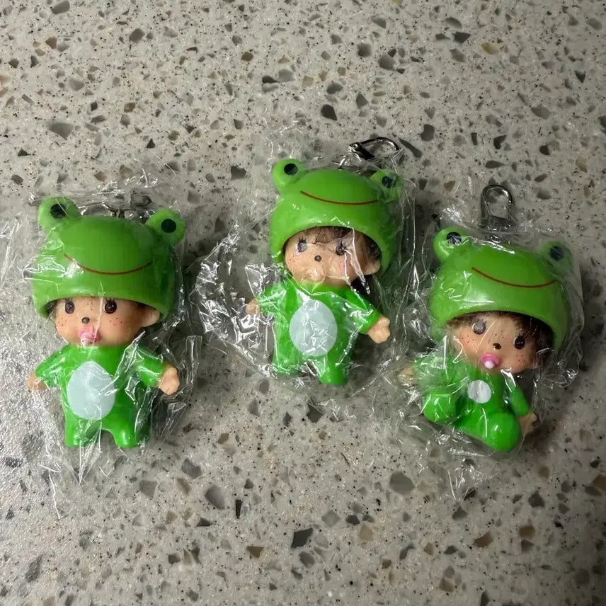 [BUNJANG] Frog Monchhichi Keychain Set (3 Types) / 개구리몬치치 키링 3종 세트판매