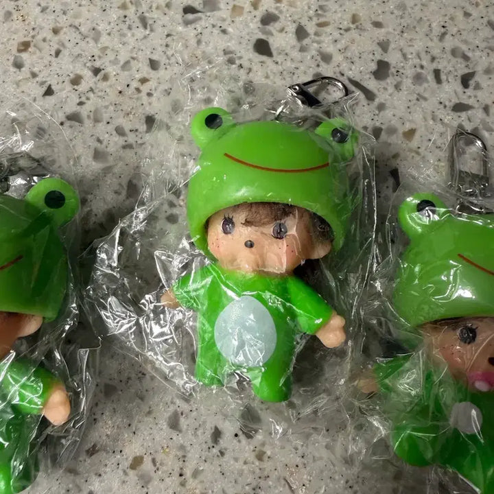 [BUNJANG] Frog Monchhichi Keychain Set (3 Types) / 개구리몬치치 키링 3종 세트판매