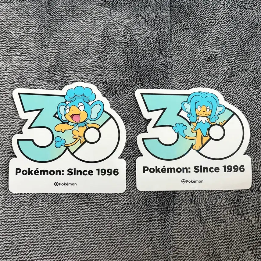 [BUNJANG] Pokemon 30th Anniversary Logo Evolution Set (Achamo, Yakko) / 한국한정] 포켓몬 30주년 로고 스티커 앗차프 앗차키 진화 세트